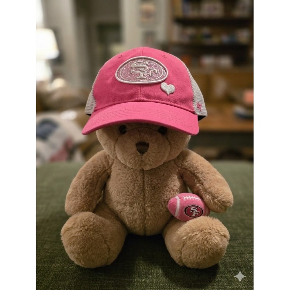 47 Brand San Francisco 49ers Pink Silver Child Adjustable Hat Nfly Glitter Heart